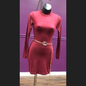 Burgandy Bodycon Dress